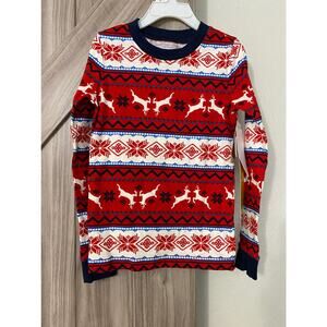 NWT Nordstrom two piece tight fit pajamas and Red bloom reindeer fair isle